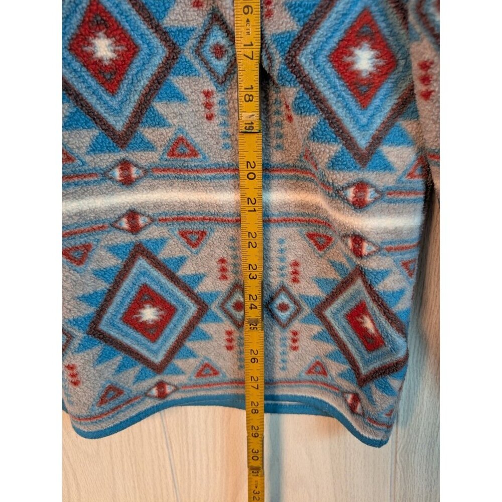 Massive Outdoor Mens Aztec Fleece Long Sleeve 1/4 Snap Button Size Medium Gray - Picture 7 of 7